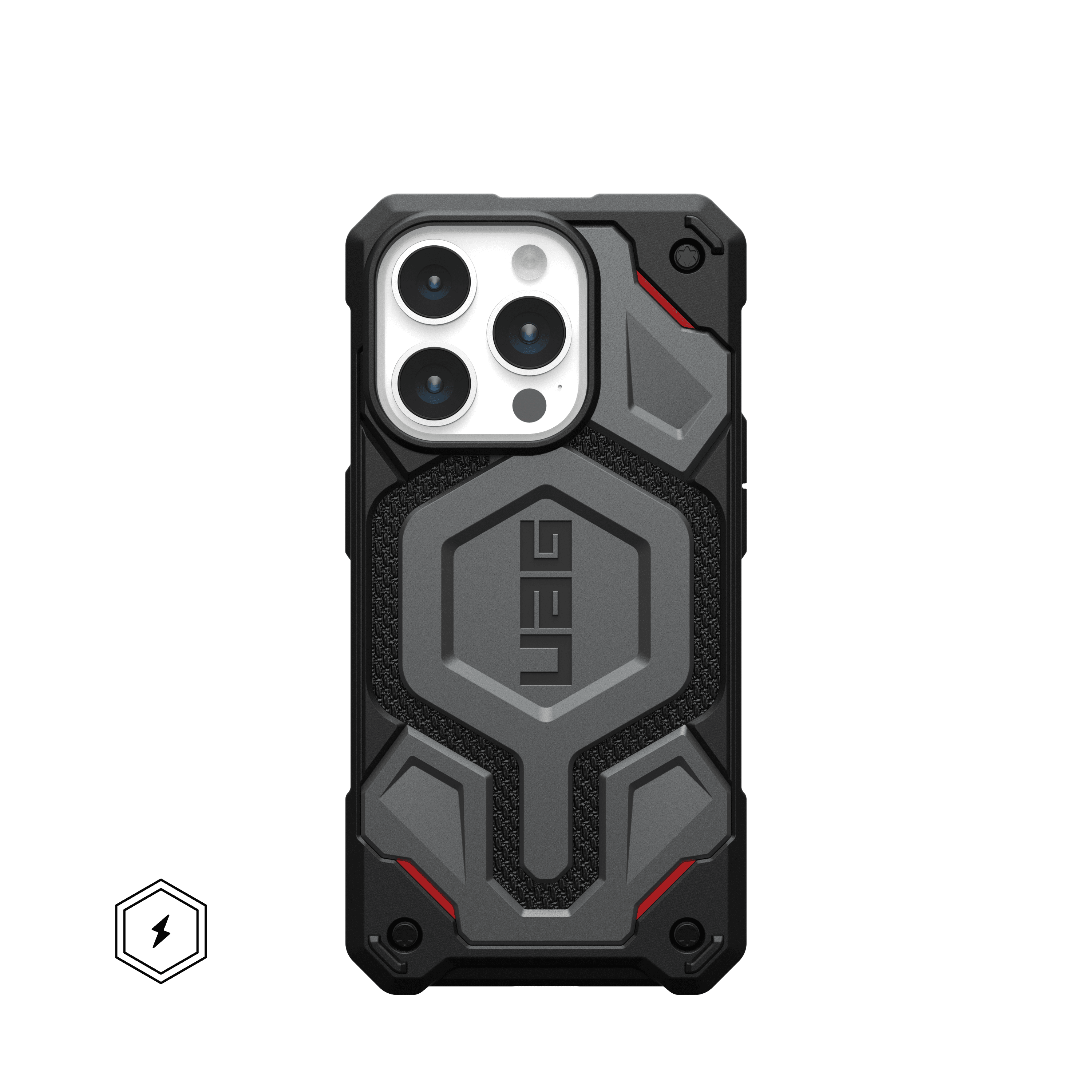 UAG - Monarch Pro Series Case with Magsafe for Apple iPhone 15 Pro - Kevlar Silver