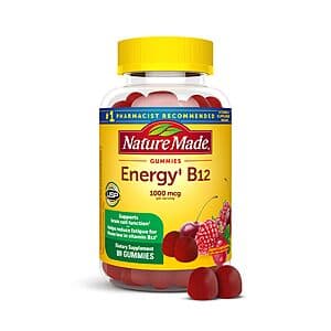 Select Accts: 80-Ct Nature Made Energy 1000 mcg B12 Supplement Gummies $3.40 w/ S&S