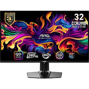 MSI 32" 4K UHD QD-OLED G-SYNC 240Hz Gaming Monitor