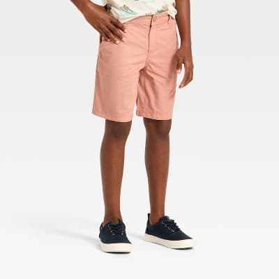 Boys' 'At the Knee' Flat Front Shorts - Cat & Jack™ Pink 10
