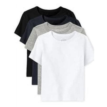 The Children's Place Baby Toddler Boys Short Sleeve Undershirt, 4-Pack, Sizes 6M-5T