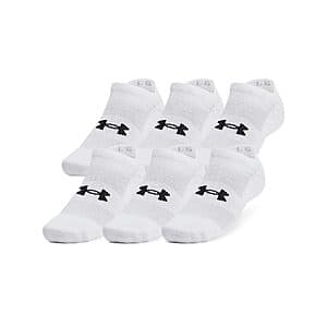 Comfy Under Armour Socks for Workouts - 6-Pack (White)