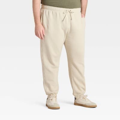 Men's Big Fleece Jogger Pants - Goodfellow & Co™ Cream 5XL