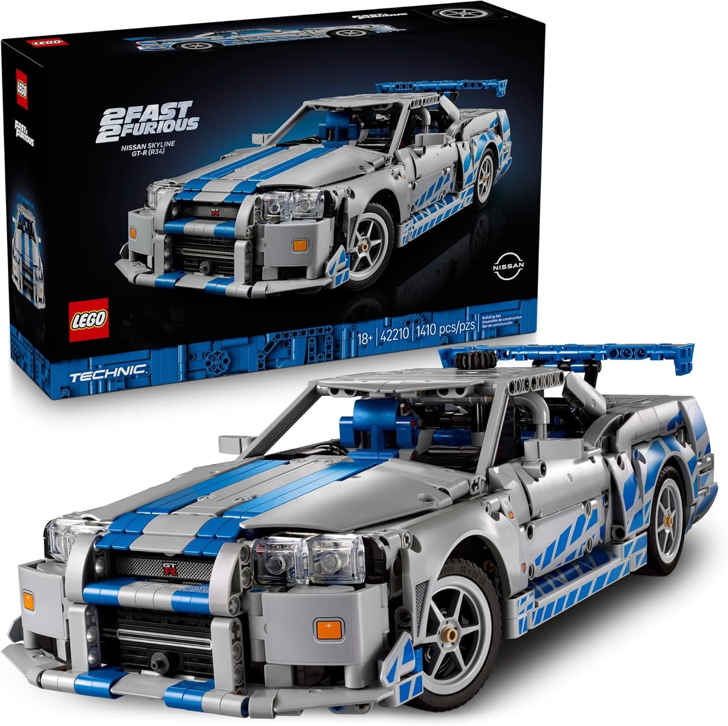 Build the Iconic Nissan Skyline GT-R (R34) from LEGO Technic