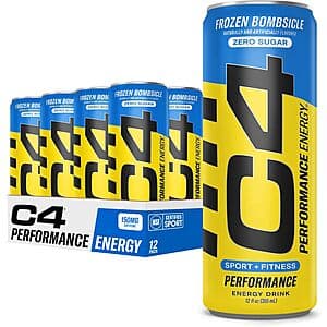 Get Energized with 12-Pack C4 Performance Energy Drink (Frozen Bombsicle)