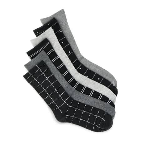 Joyspun Women's Essentials Crew Dress Socks, 6-Pack, Fits Shoe Sizes 4-10