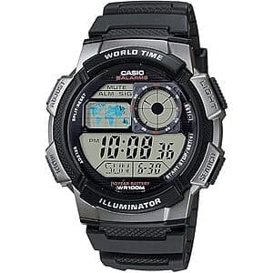 Casio Digital Watch: Durable 45mm Resin Case for $24