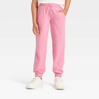 Girls' Valentine's Day French Terry Jogger Pants - Cat & Jack™ Pink XXL