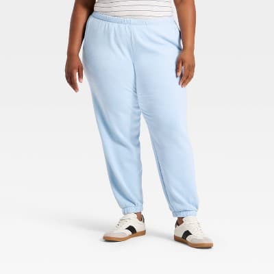 Women's Mid-Rise Fleece Jogger Pants - Universal Thread™ Light Blue XXL