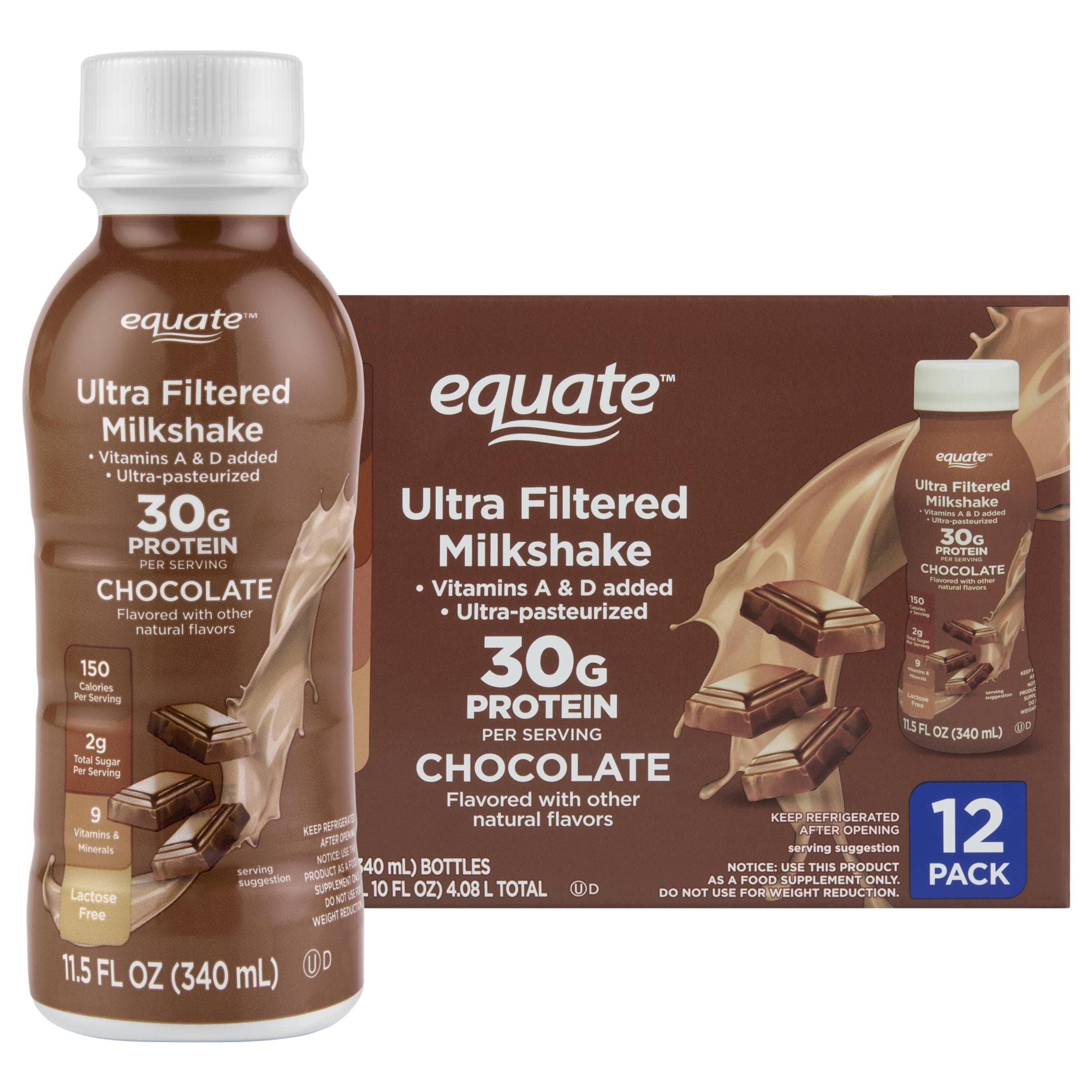 Save 38% on Equate Ultra-Filtered Milk Protein Shakes