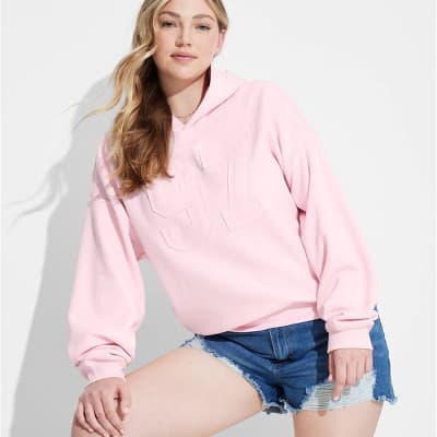 Women's 97 Graphic Hooded Sweatshirt - Light Pink 2X