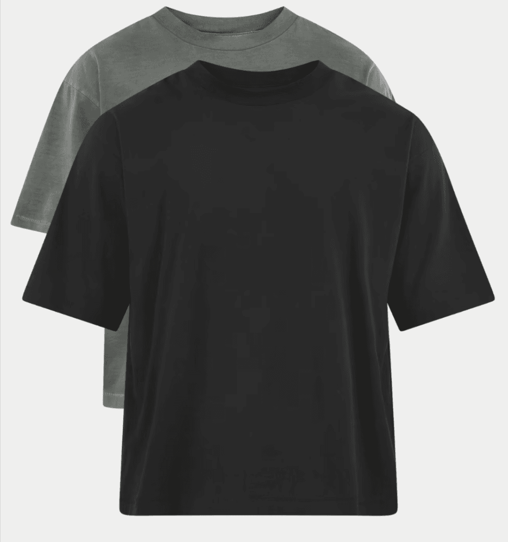 2-Pack No Boundaries Men's Boxy Cropped Tee Shirts Walmart