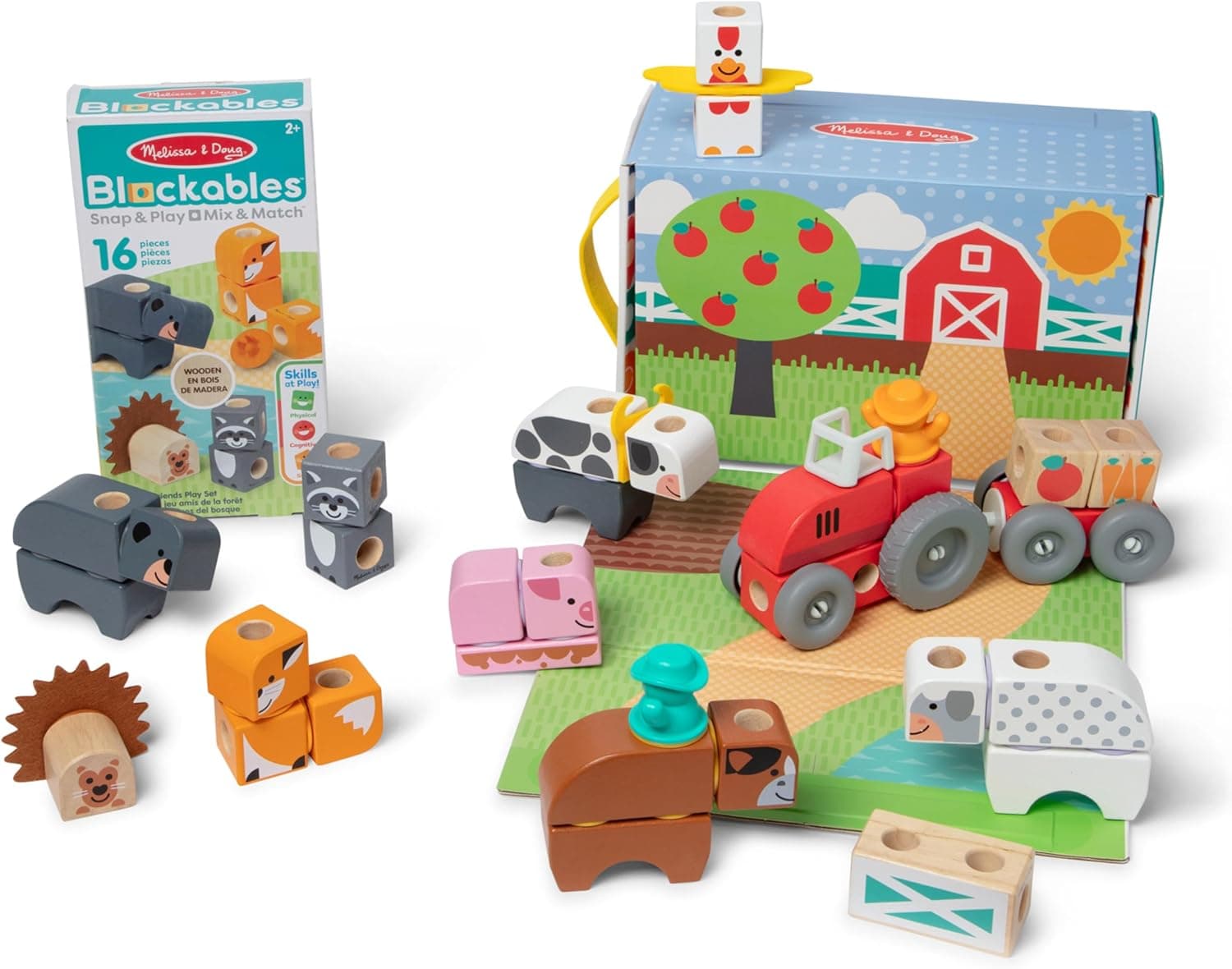 Melissa & Doug Blockables Farm and Friends Building Blocks Set