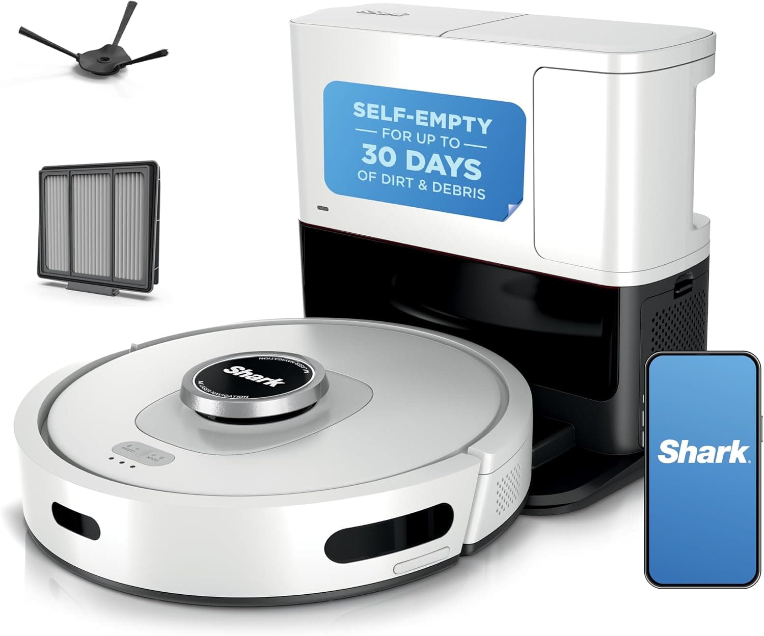 Powerful Shark Robot Vacuum with Self-Empty Base