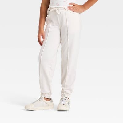Girls' French Terry Jogger Pants - Cat & Jack™ Cream XXL