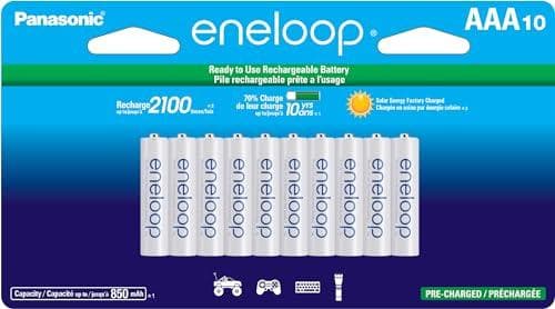 10-Pack Eneloop Panasonic AAA Ni-MH Rechargeable Batteries Amazon