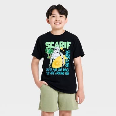 Boys' Star Wars Scarif Surf Short Sleeve Graphic T-Shirt - Black M