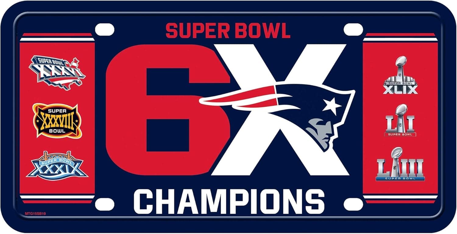 Patriotic NFL Metal Auto Tag for Trucks, Cars and SUVs