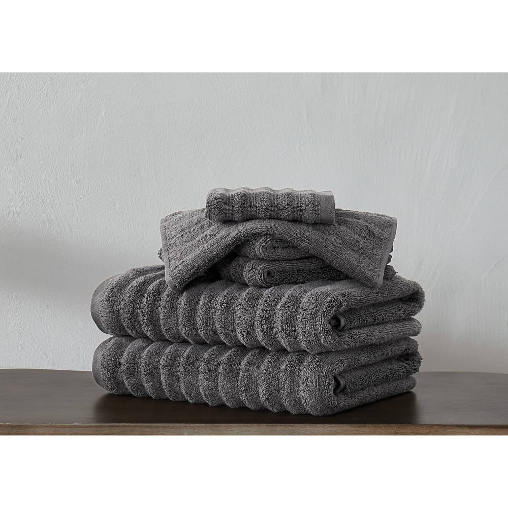 London Fog 6pc Zero Twist Bath Towel Set Gray