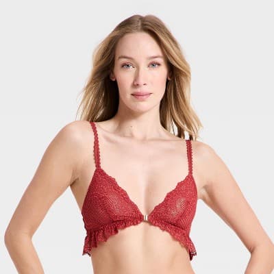 Women's Front Close Lace Bralette - Auden™ Red M