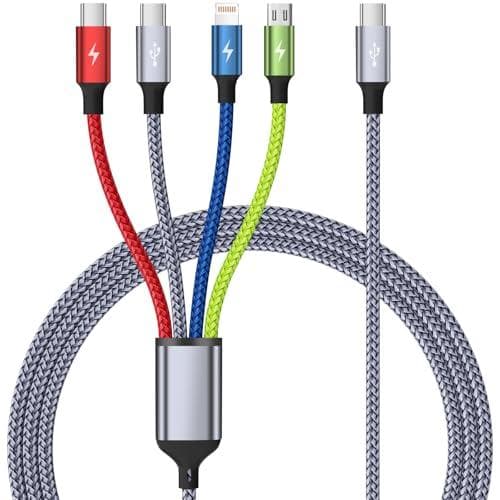 5' 4-in-1 Mpatiby USB-C Multi Charging Cable w/ Dual USB-C, Lightning & Micro USB Ports Amazon