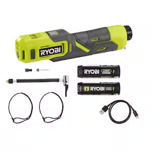 RYOBI USB Lithium High Pressure Inflator Kit with 2 Batteries