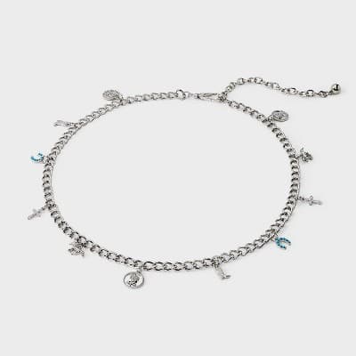 Western Boot & Horse Charm Chain Belt - Wild Fable™ Silver XL/XXL