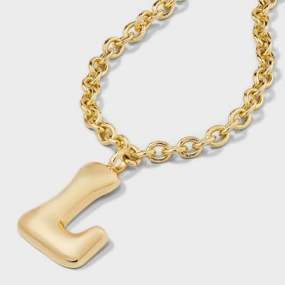 SUGARFIX by BaubleBar Bubble Initial Necklace - Gold L