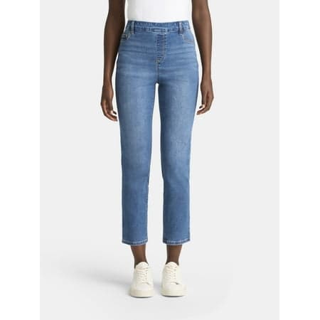 Time and Tru Women's High Rise Straight Leg Denim Jegging, 27.5" Inseam, Sizes XS-XXXL