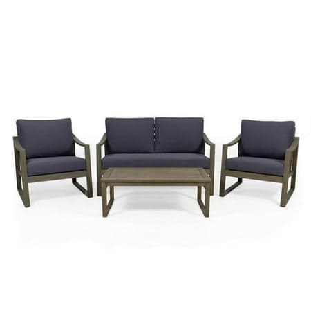 Noble House Linwood Outdoor Club Chair, Beige Set of 2