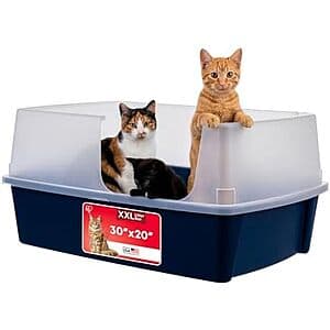 Spacious Litter Box with Scatter Shield