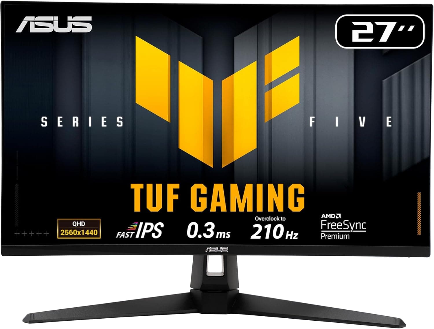 ASUS TUF Gaming 27” 1440P Monitor (VG27AQL5A) – QHD (2560 x 1440), 210Hz, 0.3ms, Fast IPS, Extreme Low Motion Blur Sync, Speakers, DisplayWidget Center, Gaming AI, Height Adjustment, 3 yr Warranty