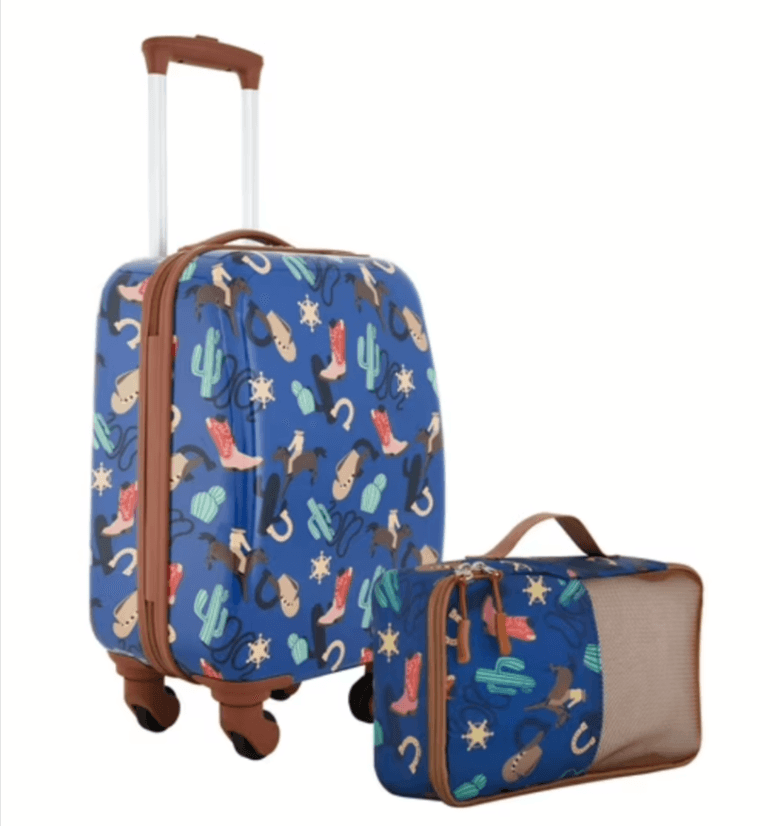 Wrangler Rodeo Kids' 2-Piece Hard-Side Spinner Luggage Set