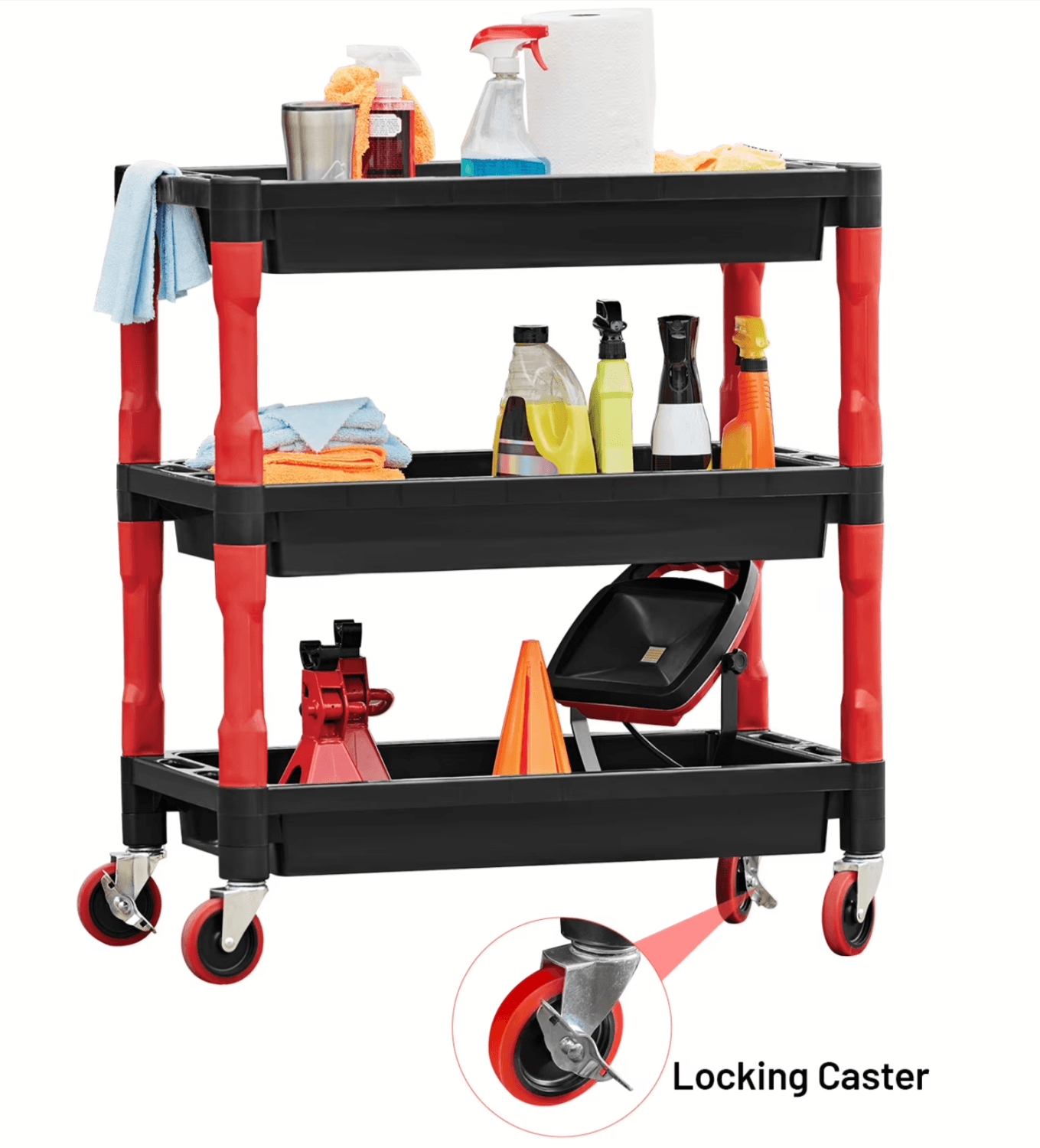 Auto Drive 3-Tier Professional Detailing Cart
