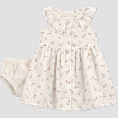 Carter's Just One You® Baby Girls' Bunny Floral Dress - Ivory 18M