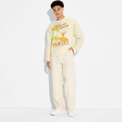 Men's Crew Neck Graphic Sweatshirt - Original Use™ Off-White L