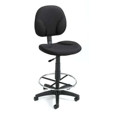 Boss Office Products Black Fabric Drafting Stools W/Footring