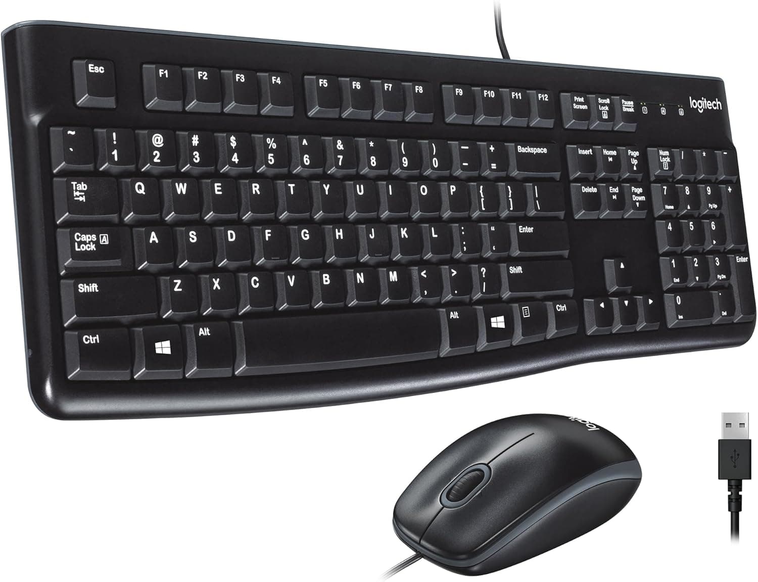 Logitech MK120 Wired Keyboard and Mouse Combo - Plug-and-Play Productivity