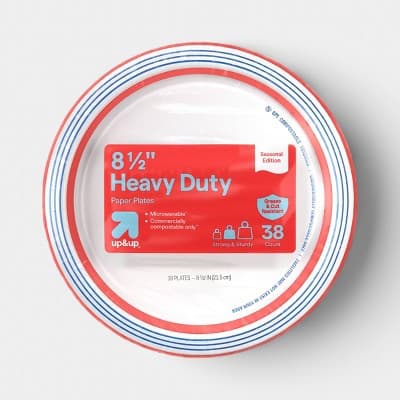 Disposable Plates 8.5" - RWB Stripe - 38ct - up&up™