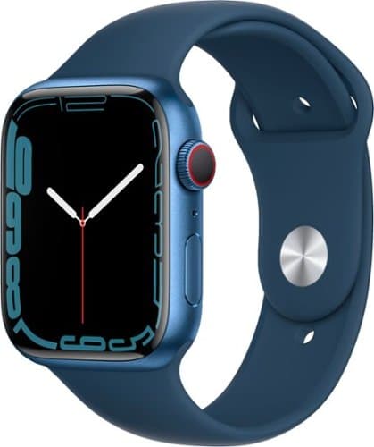 Geek Squad Refurbished Apple Watch Series 7 (GPS + Cellular) 45mm Blue Aluminum Case with Abyss Blue Sport Band - Blue - (2021)