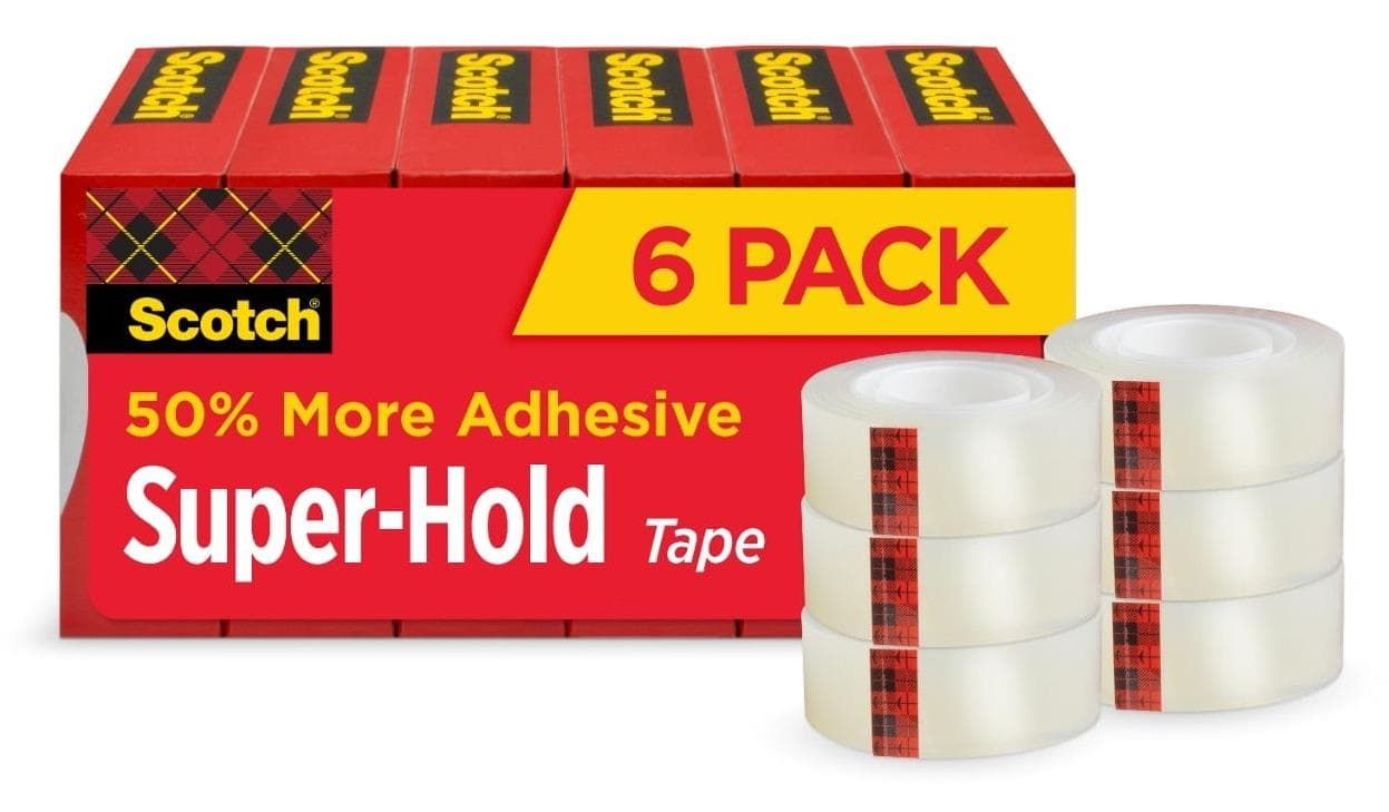 Multipurpose Scotch Super-Hold Tape Rolls - 6-Pack