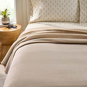 Better Homes & Gardens Velvet Plush Blanket (Full/Queen, Almond Biscuit) $10