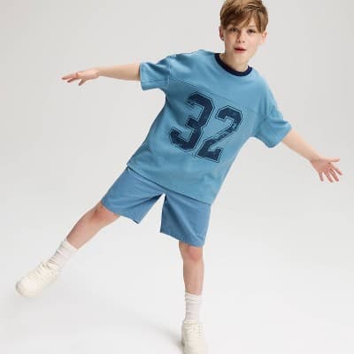 Boys' Mesh Jersey Inspired Graphic T-Shirt - Cat & Jack™ Navy Blue L