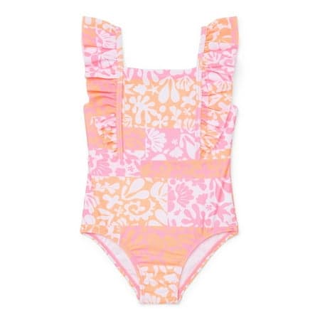 Wonder Nation Baby and Toddler Girl Ruffle Swimsuit One-Piece, Sizes 12M-5T