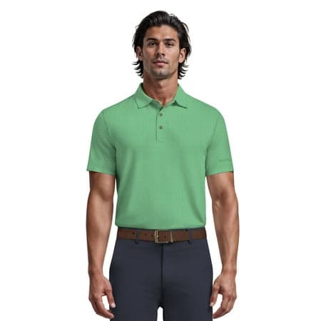 Ben Hogan Men's & Big Men's Micro Jaquard Golf PoloWith Self Collar, Sizes S-5XL