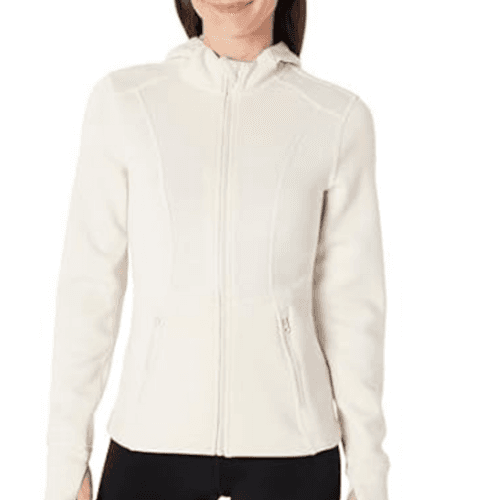 Amazon Essentials Women's Fitted Active Sweat Zip Jacket with Hood