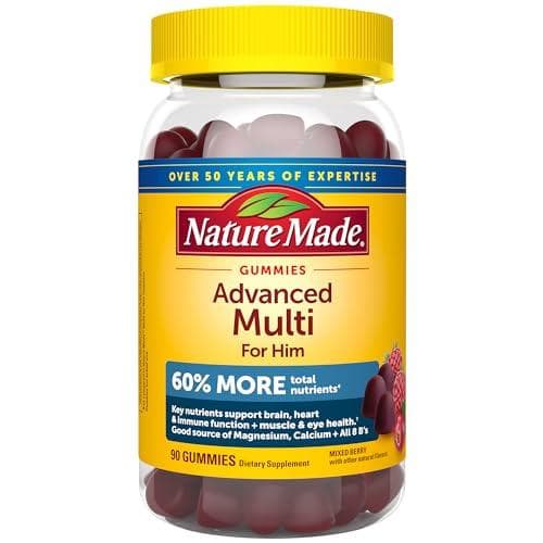 90-Count Nature Made Advanced Multivitamin Gummies for Him Amazon