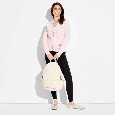 Women's Long & Lean Zip-Front Hoodie Sweatshirt - Wild Fable™ Light Pink M