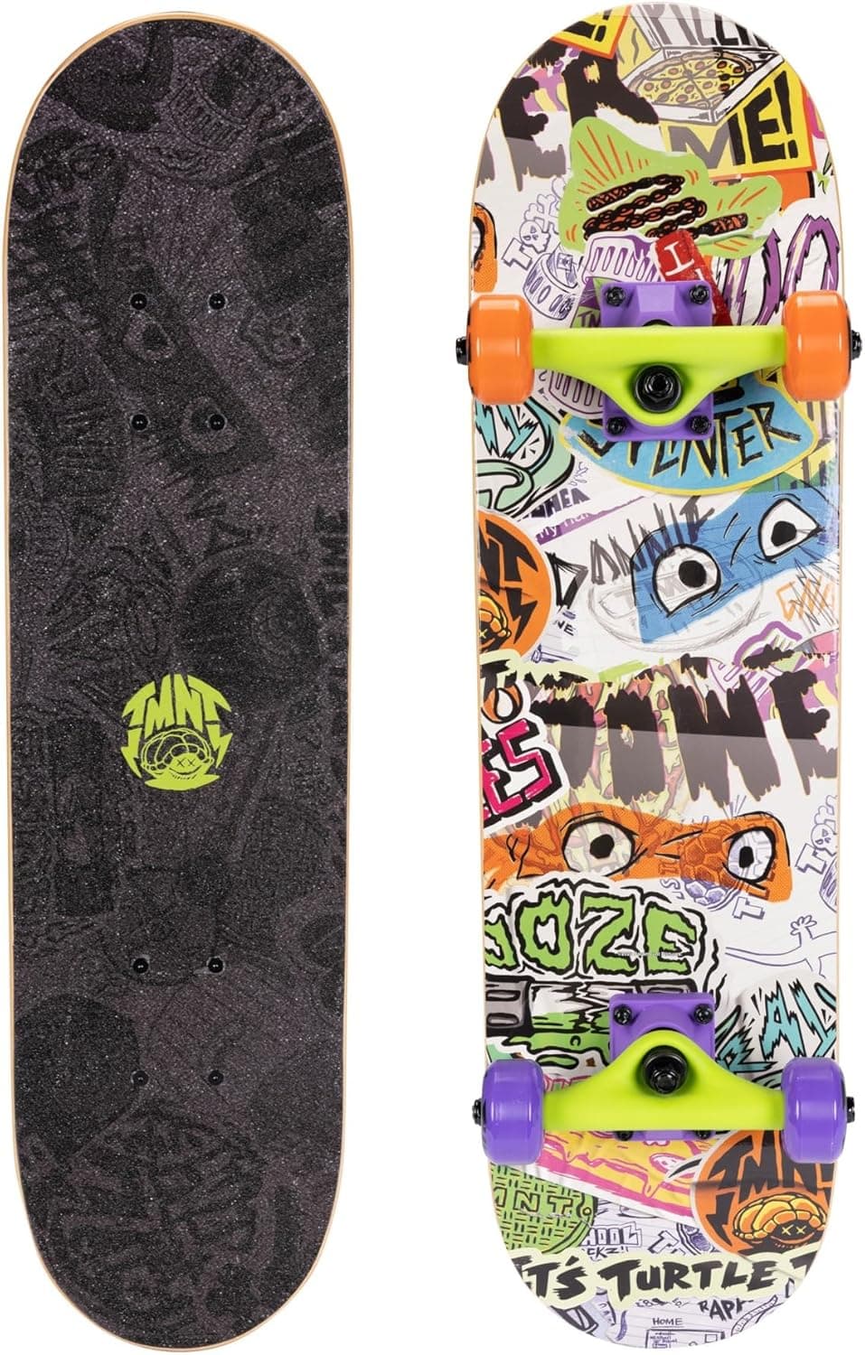 Teenage Mutant Ninja Turtles Kids Skateboard Popsicle Board Features Fun TMNT Graphics on Deck & Grip Tape! 50mm 95A Wheels, Carbon Steel 608ZZF Bearings