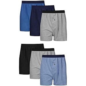 6-Pack Hanes Men's ComfortSoft Moisture-Wicking Boxer Briefs
